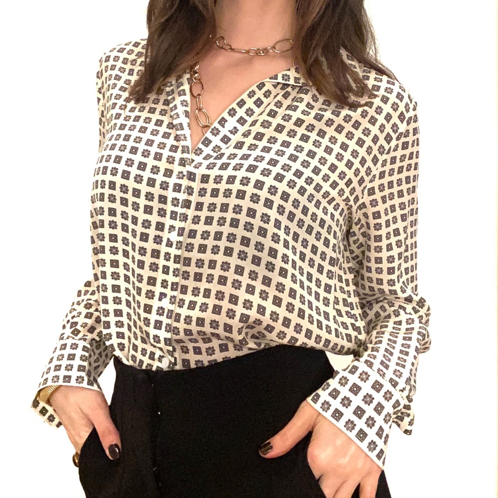 Joe Fresh Print Button Down Blouse - image 4